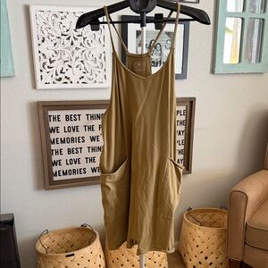 FP Movement by Free People Tan Hot Shot Shorts Onesie